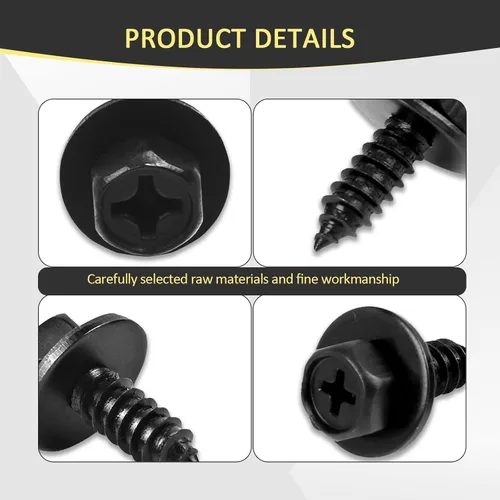 Vista 2 de 10 pernos de fijación autorroscantes para automóvil, tornillos de fijación de cuerpo inferior para parachoques de guardabarros, piezas de repuesto