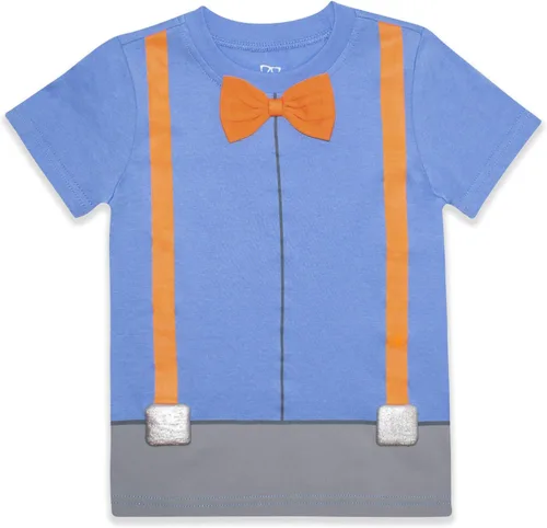 Vista 2 de Blippi Conjunto de camiseta y sombrero para niños pequeños pequeños y grandes azulnaranja
