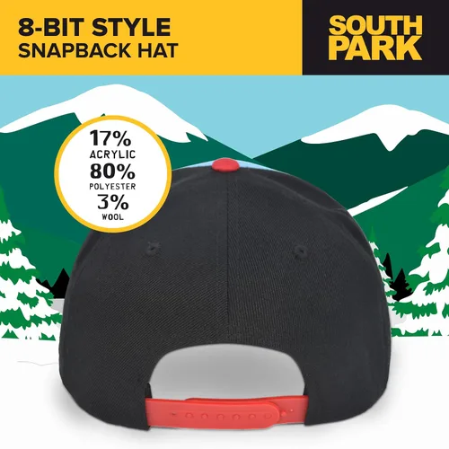 Vista 3 de Concept One South Park Gang - Gorra de béisbol ajustable de 8 bits con ala plana