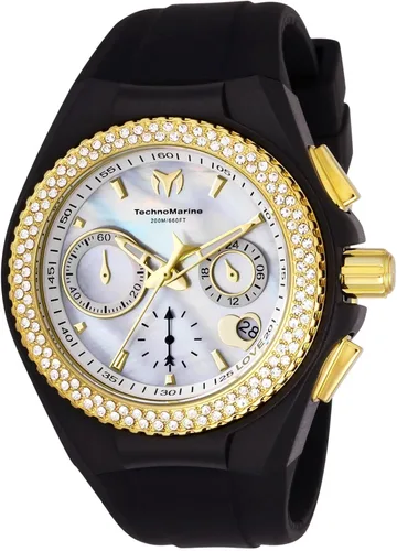 Vista 2 de TechnoMarine Reloj Cruise Valentine de cuarzo de acero inoxidable con correa de cuero blanco 26 modelo TM-117046 Blanco Reloj de cuarzo