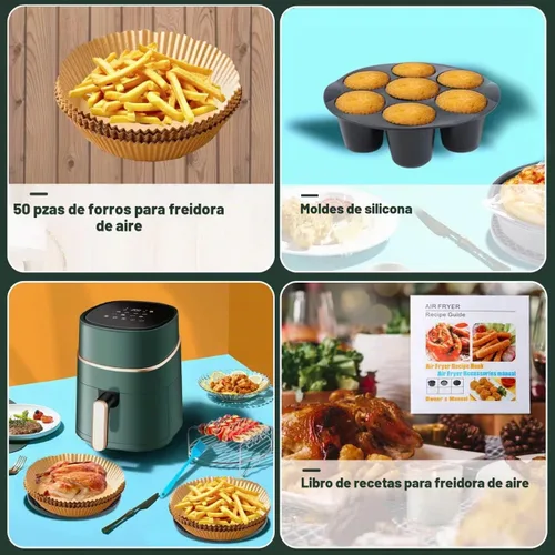 Vista 6 de Accesorios para freidora de aire Ninja Chefman COSORI Ninja Gourmia Dash Power XL 3.6 4.2 5.8QT, 12 piezas de accesorios para freidora de aire