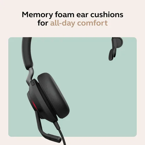 Vista 6 de Jabra Evolve2 40 SE (versión 2026) Auriculares mono con cancelación de ruido con cable - Cuenta con tecnología de llamada de 3 micrófonos y cable