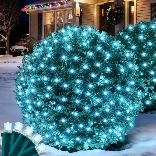 Vista 12 de Red de luces LED de Navidad para arbustos, 132 luces LED de 6 pies x 6 pies, conectables con certificación UL para arbustos, árboles, arbustos