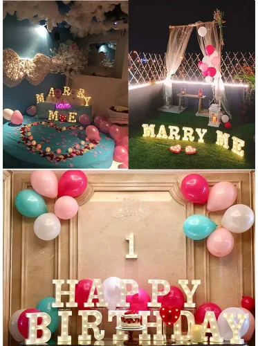 Vista 3 de MUMUXI Letras iluminadas de marquesina que funcionan con pilas, luces LED del alfabeto, para fiestas, bodas, cumpleaños, Navidad, decoración