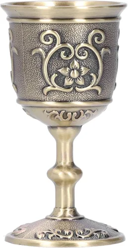 Vista 8 de Cáliz, cáliz de vino con copa de metal de sabor retro para suministros de fiesta (grande)
