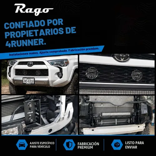 Vista 4 de Soporte LED para parachoques oculto Rago para Toyota 4Runner 2014-2024