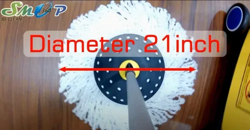 Vista 5 de SMOP 360 Spin Mop Comercial, Microfibra, Cubo, Sistema de Limpieza de Pisos para Tiendas y Hogares, Carrito con Ruedas, Cabezal de Repuesto