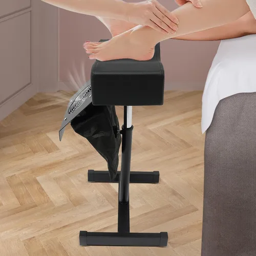 Vista 2 de Soporte de pie de pedicura, reposapiés de manicura de pedicura ajustable con ventilador extractor de polvo y bolsa, silla de pedicura antideslizante
