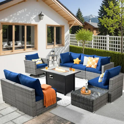 Vista 62 de HOOOWOOO Patio Sectional Furniture Set,2 Piece Couch Set with 2 Matching Armless Chairs(Beige)