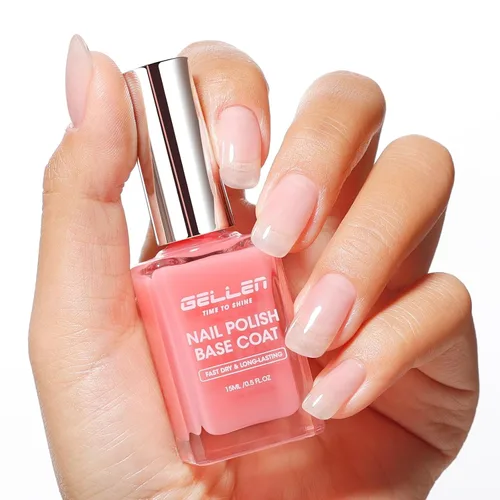 Vista 19 de GELLEN Esmalte de uñas transparente para capa final, esmalte de uñas brillante y regular, fórmula de calcio fortalece las uñas, secado rápido al