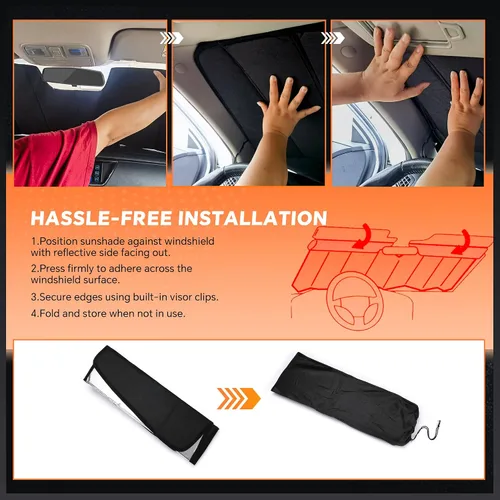 Vista 5 de Parasol para parabrisas para Honda CR-V 2017-2022, diseño plegable de acordeón de ajuste personalizado, accesorios de automóvil, protector de visera