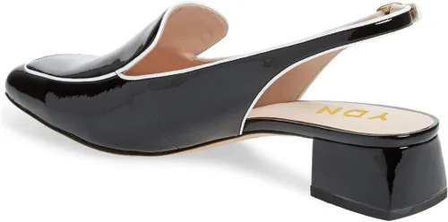 Vista 3 de YDN - Zapatos de tacón clásicos estilo mocasín para mujer, tacón bajo, punta cuadrada y cerrada, formales para llevar en la oficina, tallas 4 a 15