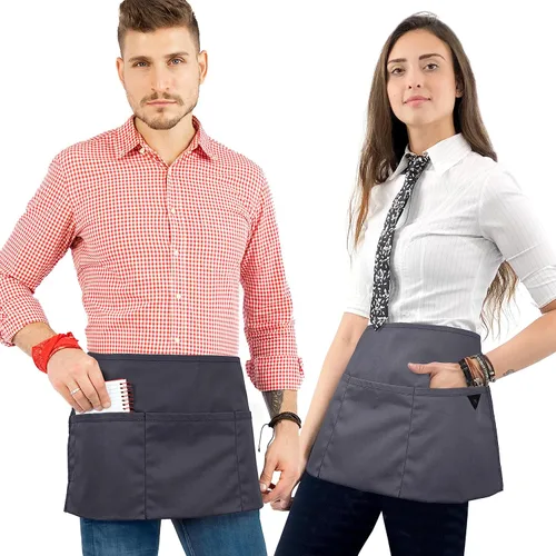 Vista 6 de Under NY Sky Medio delantal - Sarga y Denim, Delantal de cintura gris
