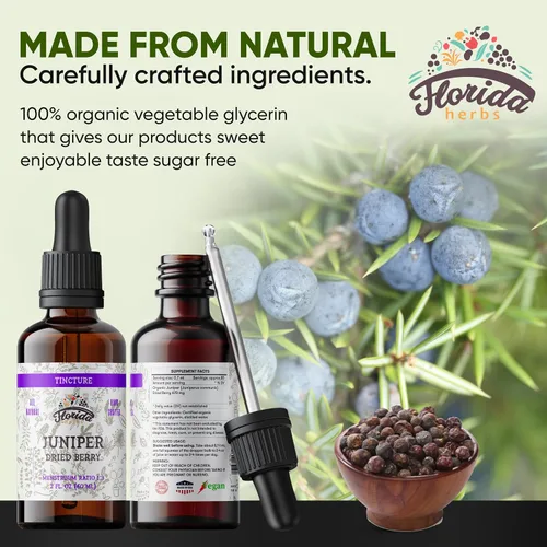 Vista 3 de Tintura de enebro sin alcohol, extracto orgánico de bayas de enebro (Juniperus communis), sin OMG, en glicerina vegetal orgánica prensada en frío, 2