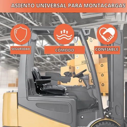 Vista 6 de Asiento universal de la carretilla elevadora, asiento del tractor con microinterruptor,Apoyabrazos para tractor,Excavadora Skid Loader