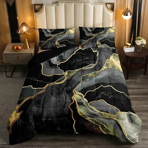 Vista 14 de Erosebridal Juego de ropa de cama abstracta con diseño de olas marinas tamaño Queen, juego de edredón y juegos de ropa de cama con temática de playa