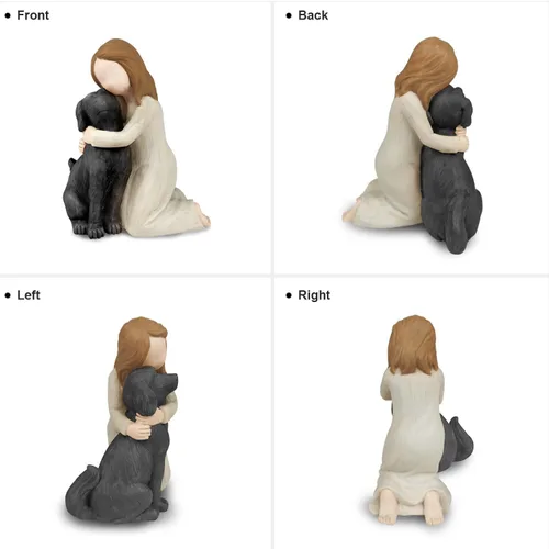 Vista 4 de Figuras de ángel de perro negro, memoriales de amistad de perro ángel para amantes de las mascotas