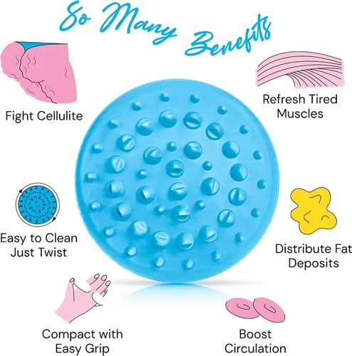Vista 3 de Scala - Masajeador de celulitis de silicona, depurador de baño para una piel más suave, aguamarina Silicone nodules exfoliate, cellulite remover