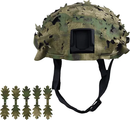 Vista 8 de LOOGU Funda táctica para casco, malla transpirable, camuflaje camuflaje casco cubierta ideal para combate táctico militar