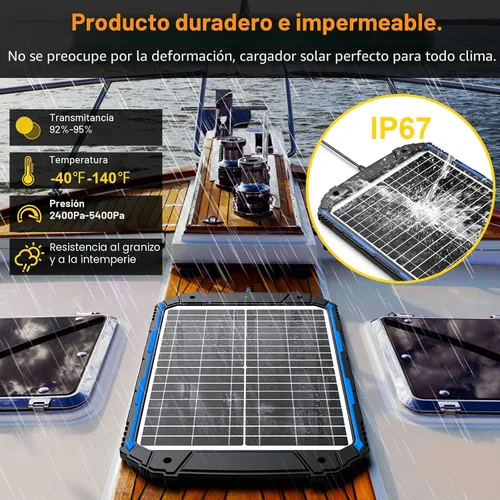 Vista 13 de SUNER POWER Cargador de Batería Solar con Goteo y Mantenedor de 20W 12V PRO, Controlador MPPT Inteligente Incorporado, Kits de Carga de Panel Solar