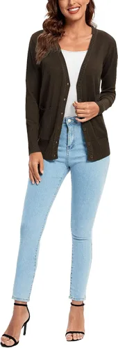 Vista 6 de Urban CoCo suéter básico de manga larga con botones para mujer