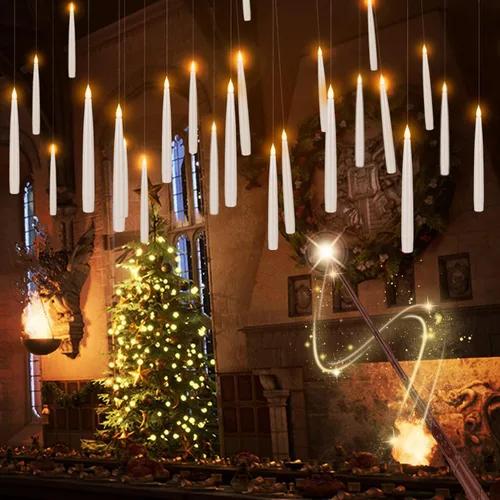 Vista 17 de fclayvts Paquete de 12 Velas de Pilar LED Sin Llama de Halloween - Funcionan con Baterías con Control Remoto y Temporizador, Luz Cálida Parpadeante