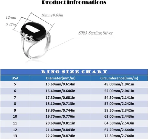 Vista 6 de Anillo de cristal transparente natural para mujeres y niñas, plata de ley S925 con borde de flores y vid, anillo grueso de cuarzo auténtico, regalo