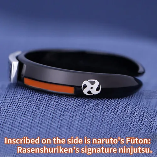 Vista 3 de TWINKANIME Narut Akatsuk Anillos de anime para hombres y mujeres, regalos de joyería de moda, estilo cosplay, ajustable, plata de ley S925, Uzumaki