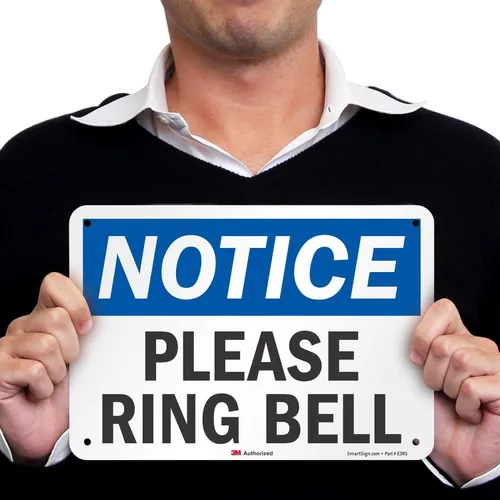 Vista 4 de Letrero "Aviso - Please Ring Bell" de SmartSign 7 x 10 pulgadas aluminio reflectante 3M