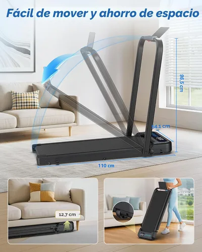 Vista 9 de Cardirun Walking Pad with Incline and Stable Handle Bar, Foldable Treadmill