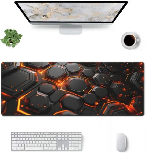 Vista 11 de Alfombrilla de escritorio, tapete de escritorio de 31.5" × 11.8", alfombrilla grande para mouse de juegos, alfombrilla duradera extendida para mouse