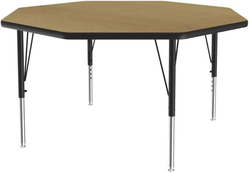 Vista 40 de Correll - Mesa rectangular de actividades para el aula de 24 x 36 pulgadas, altura ajustable (19-29 pulgadas), parte superior de nogal colonial
