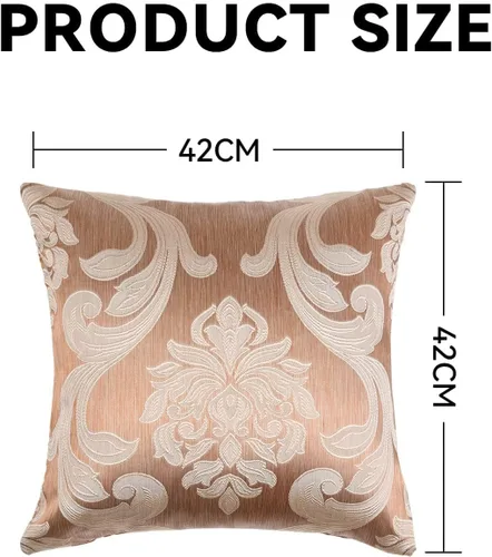 Vista 6 de NAPEARL Juego de 2 fundas de cojín con patrones jacquard beige dorado champán, funda de almohada decorativa para sofá, cama, atractivas fundas