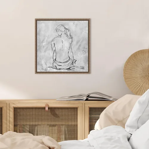 Vista 5 de Amanti Art Lienzo enmarcado para pared, 16 x 16 pulgadas, boceto desnudo II por Patricia Pinto, lienzo enmarcado para pared, obras de arte de gente