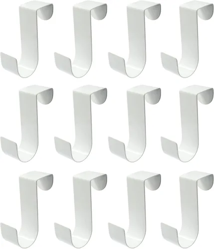 Vista 6 de Paquete de 6 Ganchos sobre la Puerta de Gabinete, Ganchos Individuales de Metal sobre la Puerta para Colgar Medias, Ropa y Toallas (Negro)
