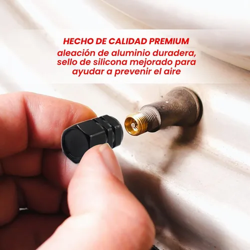 Vista 3 de Performore 8 tapas de válvula de neumático, cubiertas de vástago de alta resistencia Universal para rueda de coche de aluminio, tapas de válvula