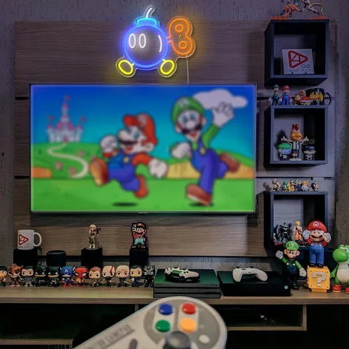 Vista 6 de Señal de Neón de Juegos para Decoración de Habitación de Juego, Luces de Neón de Anime Enchufables y Regulables con USB para Dormitorio de Niños