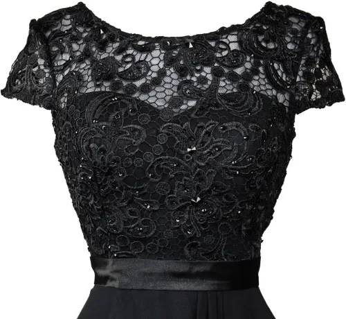 Vista 10 de Meier - Vestido para la madre de la novia con cuentas y manga larga.