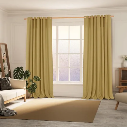 Vista 39 de BGment Cortinas de Lino Beige de 63 Pulgadas de Largo 2 Paneles - Tratamientos para Ventanas con Textura de Arpillera Filtrantes de Luz Cortinas B