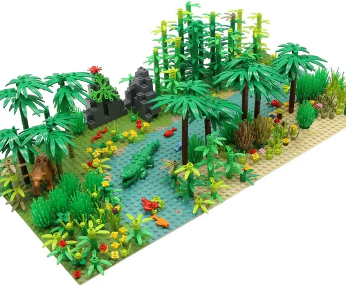 Vista 5 de Bloques de construcción de árboles de selva tropical con 2 placas base