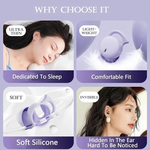 Vista 6 de Auriculares inalámbricos para dormir pequeños con Bluetooth pequeños para dormir de lado, auriculares Bluetooth para dormir de lado
