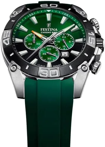 Vista 3 de Festina Chronobike 2021 Esfera verde Correa de silicona verde F205443, Verde, Tira
