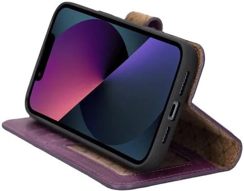 Vista 7 de BOULETTA Magsafe - Funda para iPhone 14 Pro - Funda magnética desmontable de cuero genuino con tarjetero RFID, 3 ranuras de 6.1 pulgadas