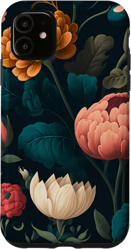 Vista 5 de Funda floral Moody Moody con diseño de flores oscuras vintage para iPhone 15