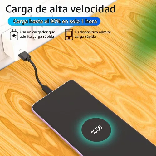 Vista 7 de Cable USB A a USB C 3.1/3.2 Gen 2 de transferencia de datos de 10 Gbps (6 pulgadas/0.5 pies), cable corto USB C SSD con carga rápida de 60 W QC 3.0