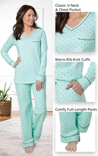 Vista 38 de PajamaGram Pijamas para mujer - Conjuntos de pijamas para mujer, camiseta sin botones, 100% algodón