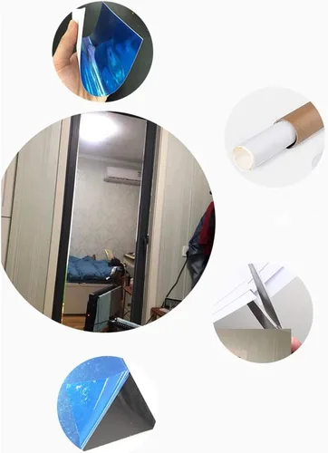 Vista 6 de 2 calcomanías autoadhesivas para pared, efecto espejo, anticaídas, flexibles, sin vidrio, para el hogar, sala de estar, dormitorio
