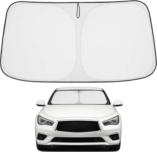 Vista 306 de Proadsy Parasol para parabrisas Rivian R1S 2022-2025 2026 de 4 capas plegable, protector de parasol frontal que bloquea los rayos UV, mantiene