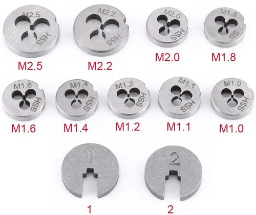 Vista 2 de Walfront Juego de 30 piezas de troqueles de grifo métrico, roscado de tornillo, kit de herramientas manuales con llave ajustable M1 M1.1 M1.2 M1.4