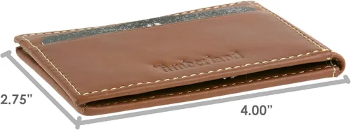 Vista 37 de Timberland Cartera delgada de cuero con bolsillo frontal para tarjetas de crédito para hombre